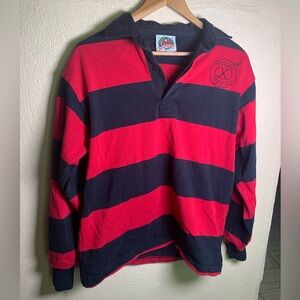 Vintage Red and Black Striped Women's Field Hockey Shirt